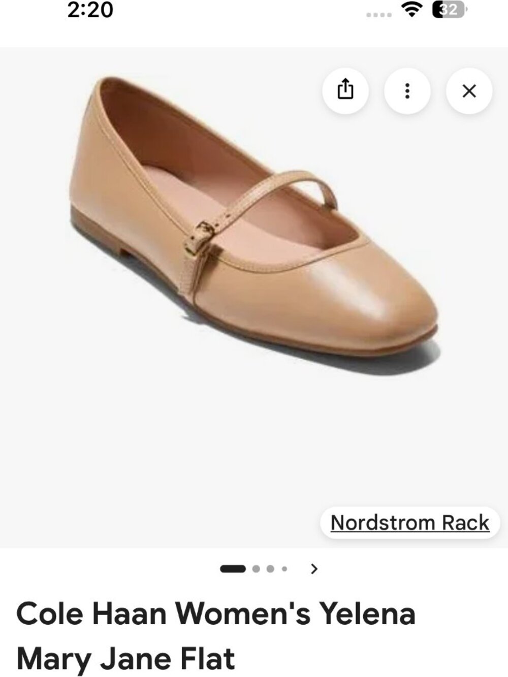 Cole Haan Yelena Mary Jane Ballet Flats Tuscan Sand Leather Size 5.5